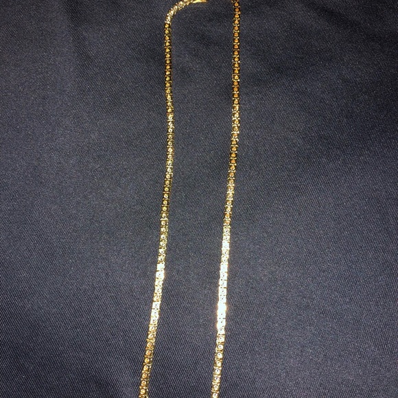ShopGLD Accessories 8k Gold Plated 3mm Tennis Chain 18 Wcz Stones